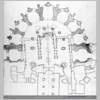 Saint-Denis, auteur Formigé, J., Plan VI de la crypte de Suger du 12e siècle, photo Graindorge, culture.gouv.fr, verlängert in der Höhe,3.jpg